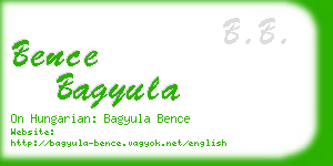 bence bagyula business card